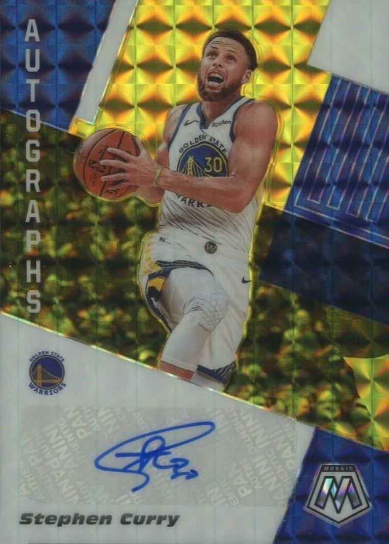 2019 Panini Mosaic Autographs Mosaic Stephen Curry #AMSCY Basketball Card