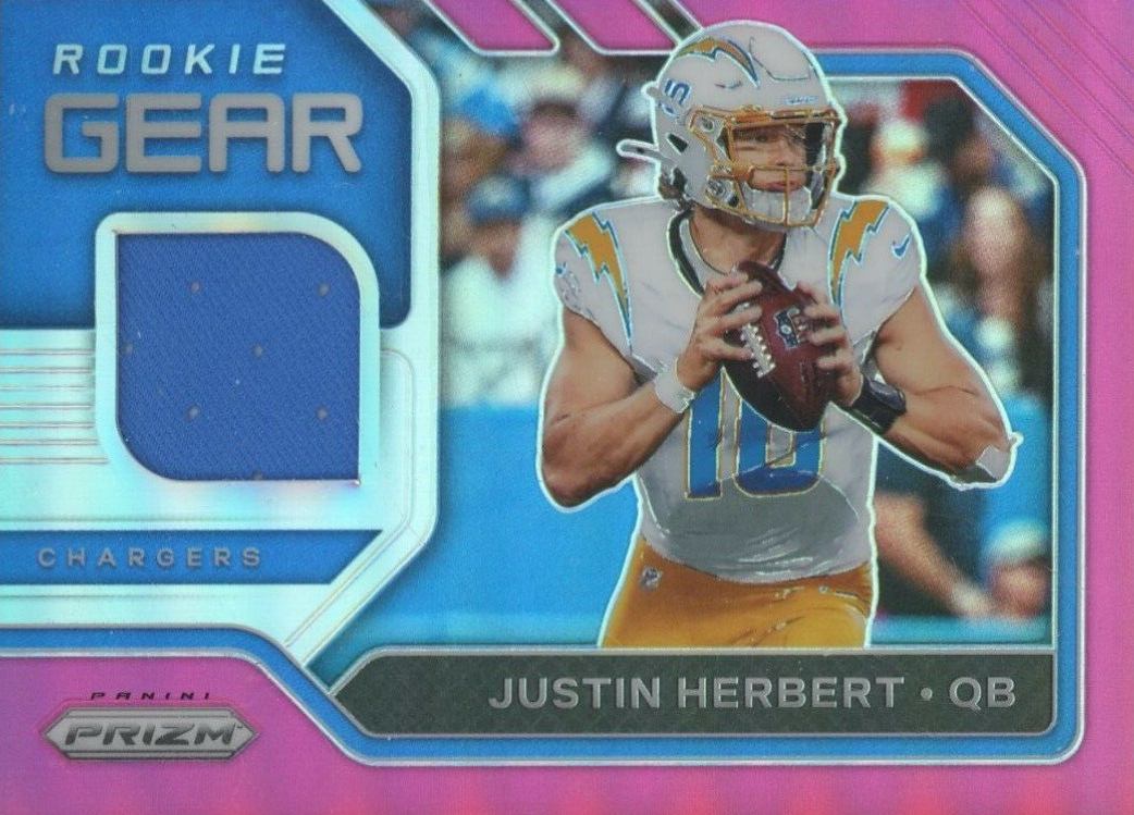 2020 Panini Prizm Rookie Gear Relics Justin Herbert #19 Football Card