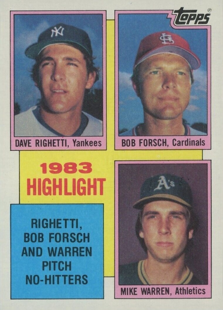 1984 Topps Forsch/Righetti/Warren #5 Baseball Card