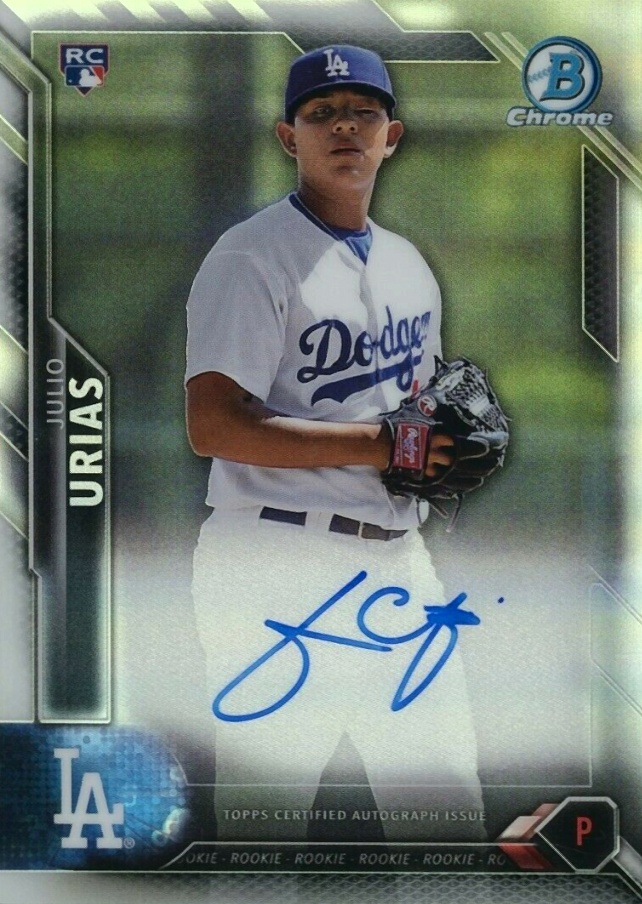 2016 Bowman Chrome Autograph Rookies Julio Urias #JU Baseball Card