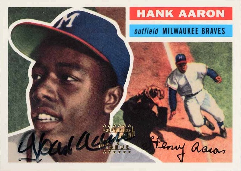 2000 Topps Hank Aaron 1956 Topps Reprint #3 Baseball Card