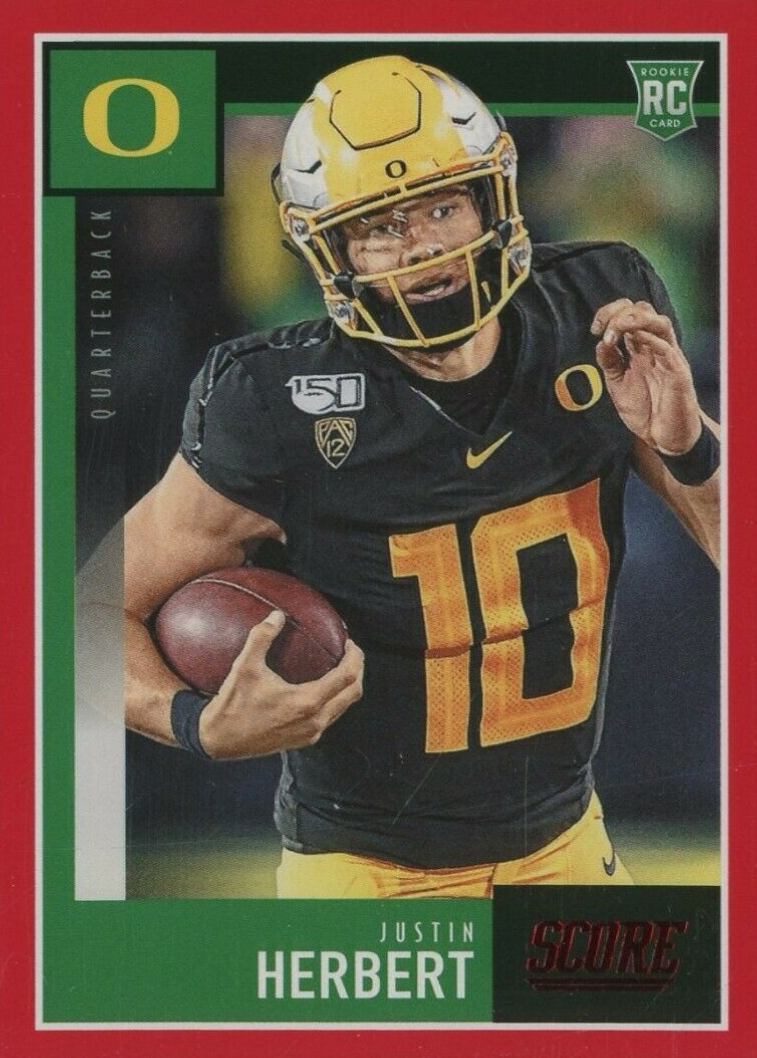 2020 Panini Score Justin Herbert #362 Football Card