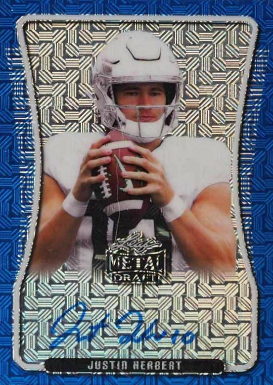 2020 Leaf Metal Draft Autograph Portrait Justin Herbert #BAPJH2 Football Card