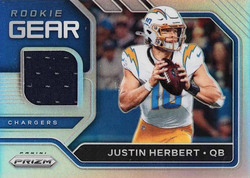 2020 Panini Prizm Rookie Gear Relics Justin Herbert #19 Football Card