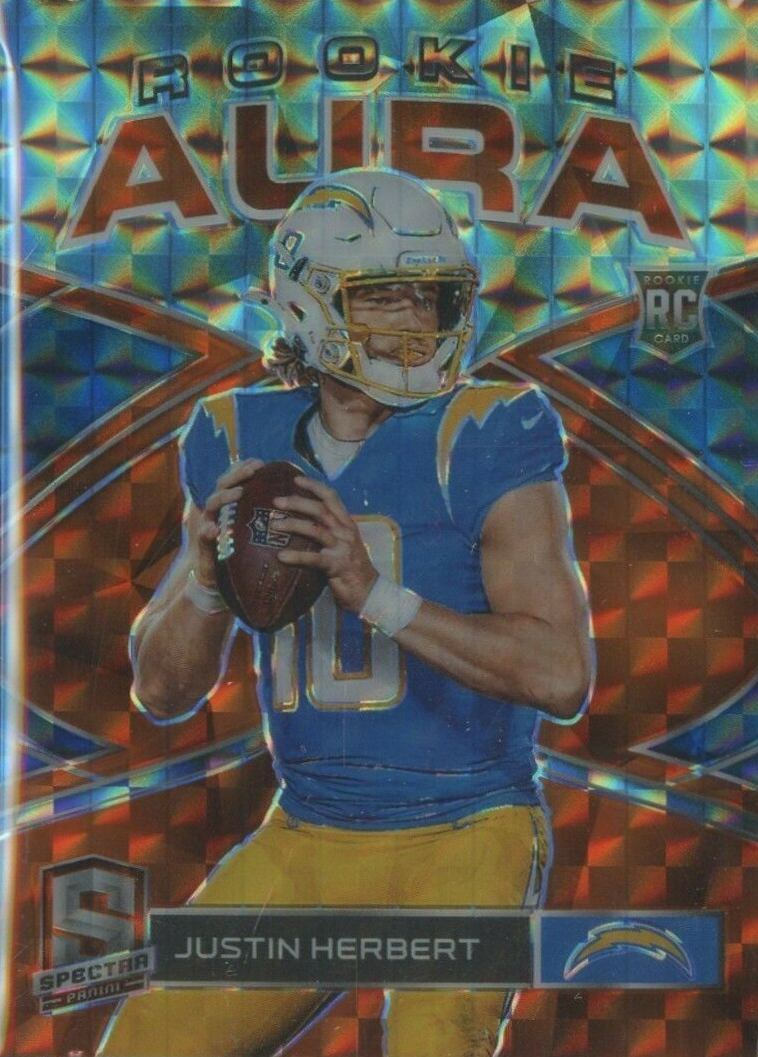 2020 Panini Spectra Rookie Aura Justin Herbert #RA18 Football Card