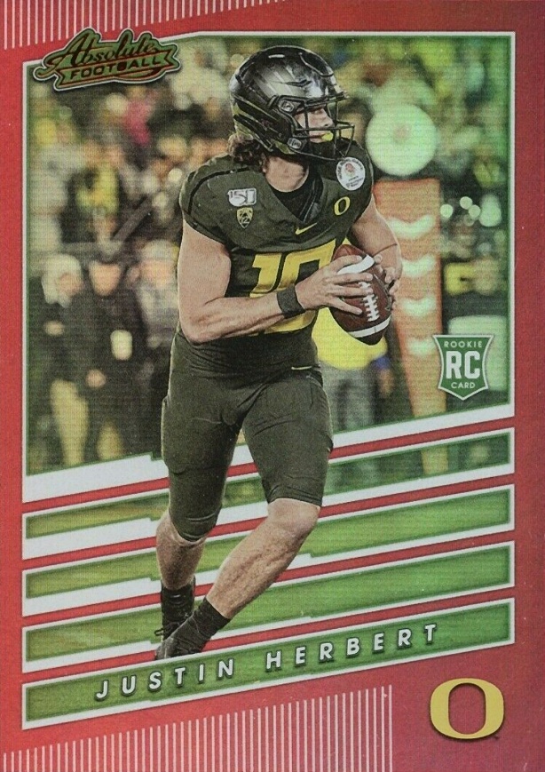 2020 Panini Chronicles Draft Picks Absolute Rookies Spectrum Justin Herbert #4 Football Card