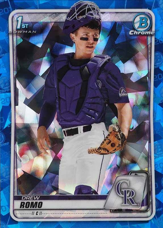 2020 Bowman Draft Chrome Sapphire Edition Drew Romo #BD106 Baseball Card