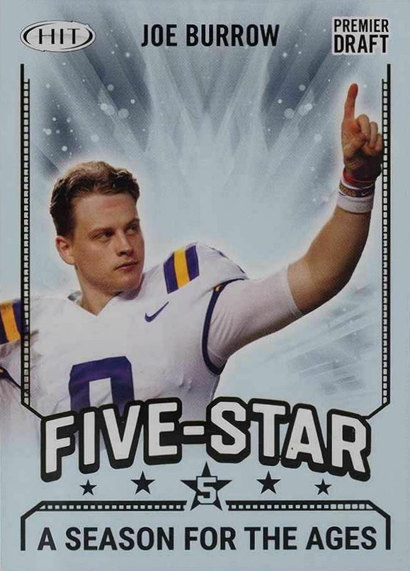 2020 SAGE Hit Premier Draft Joe Burrow #92 Football Card