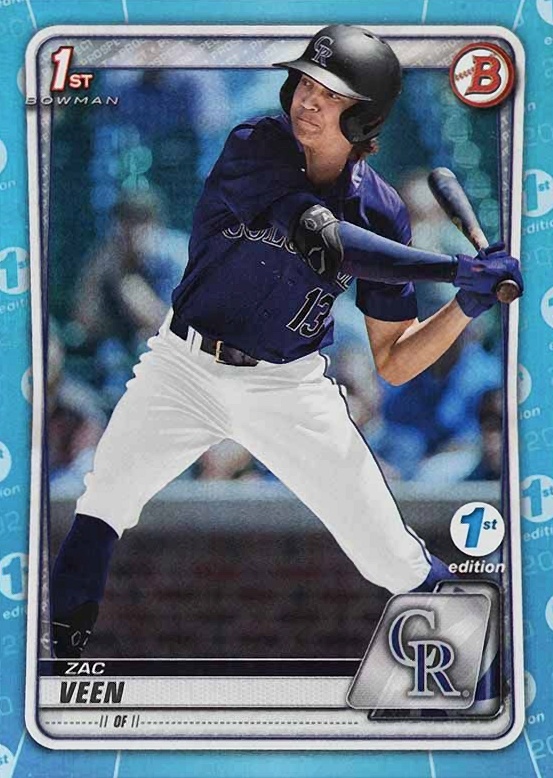 2020 Bowman Draft 1st Edition Zac Veen #BD107 Baseball Card