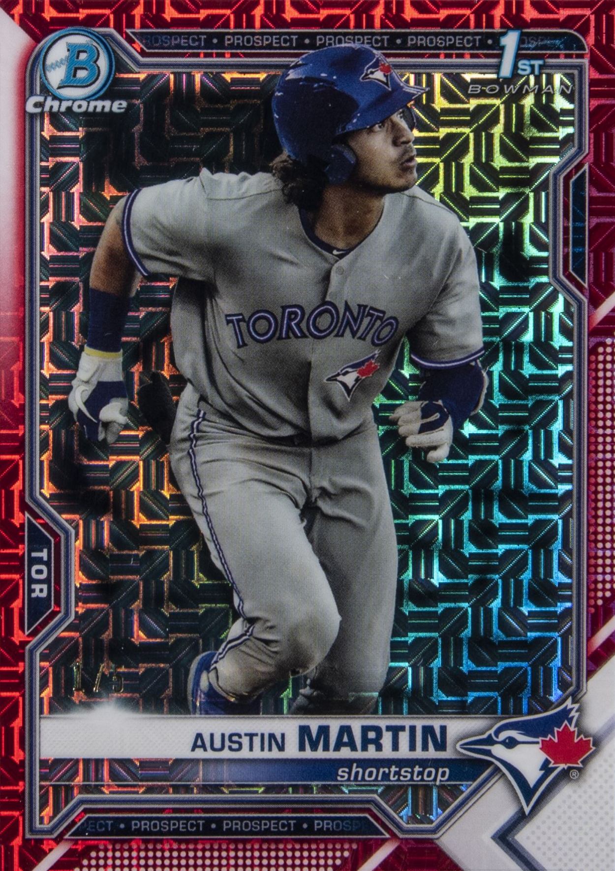 2021 Bowman Mega Box Chrome Austin Martin #BCP87 Baseball Card