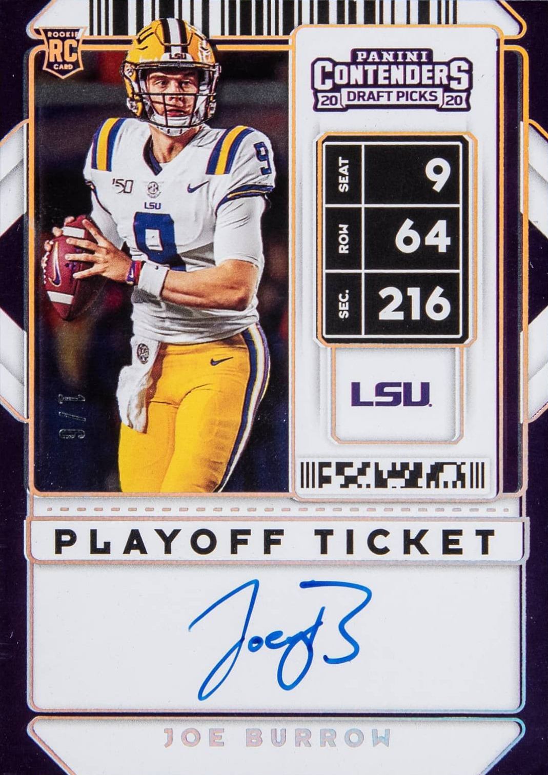 2020 Panini Contenders Draft Picks Joe Burrow #101 Football Card