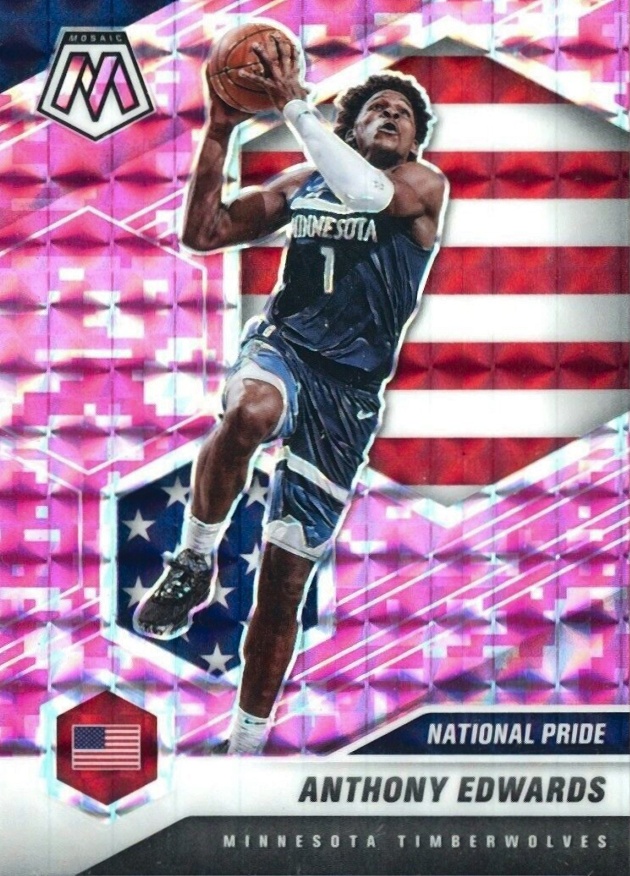 2020  Panini Mosaic Anthony Edwards #252 Basketball Card