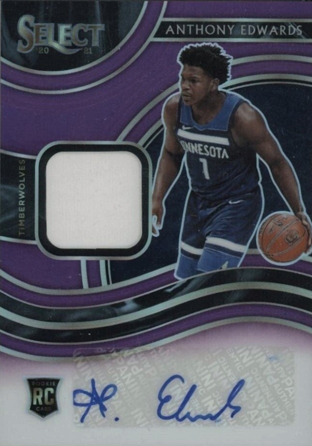 2020 Panini Select Rookie Jersey Autographs Anthony Edwards #EDW Basketball Card