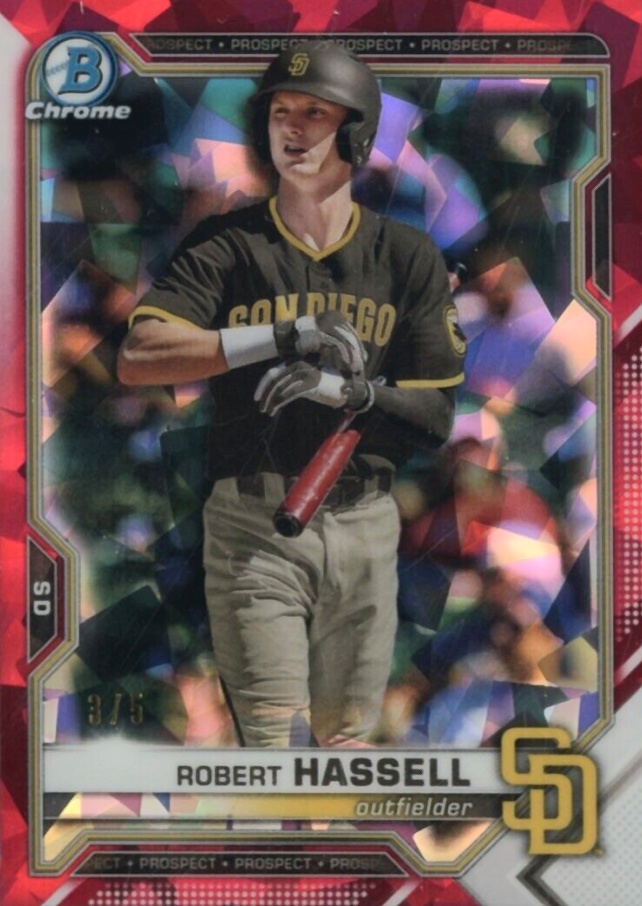 2021 Bowman Draft Chrome Sapphire Edition Robert Hassell #BDC67 Baseball Card