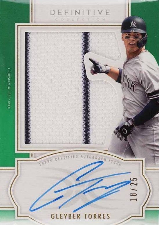 2020 Topps Definitive Collection Autograph Relic Collection  Gleyber Torres #ARCGT Baseball Card