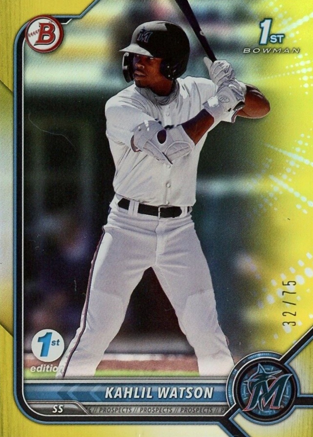 2022 Bowman 1st Edition Kahlil Watson #BPPF3 Baseball Card