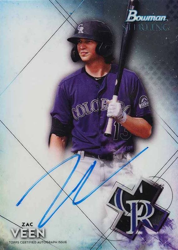 2021 Bowman Sterling Prospect Autographs Zac Veen #BSPAZV Baseball Card