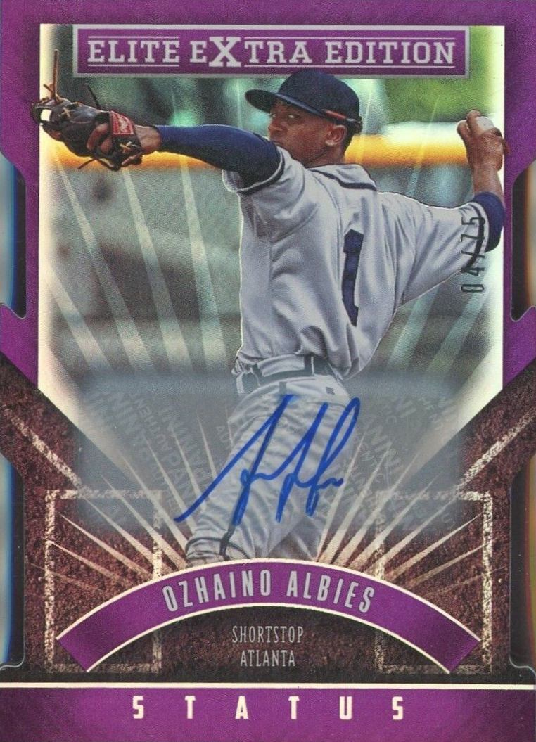 2015 Panini Elite Extra Edition Ozhaino Albies #145 Baseball Card