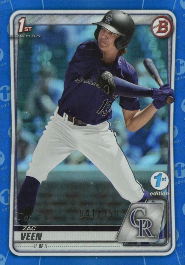 2020 Bowman Draft 1st Edition Zac Veen #BD107 Baseball Card