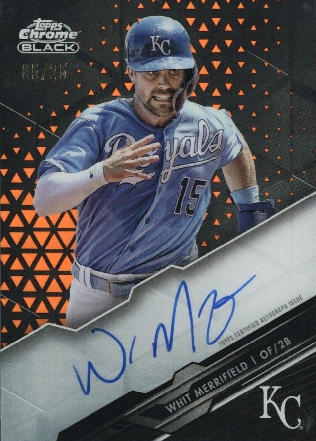 2020 Topps Chrome Black Autographs Whit Merrifield #WM Baseball Card