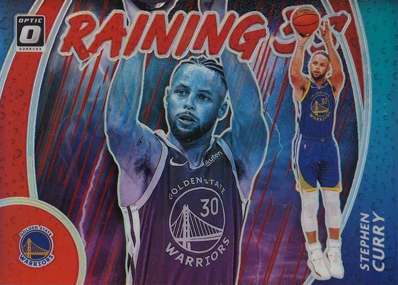 2020 Panini Donruss Optic Raining 3S Stephen Curry #5 Basketball Card