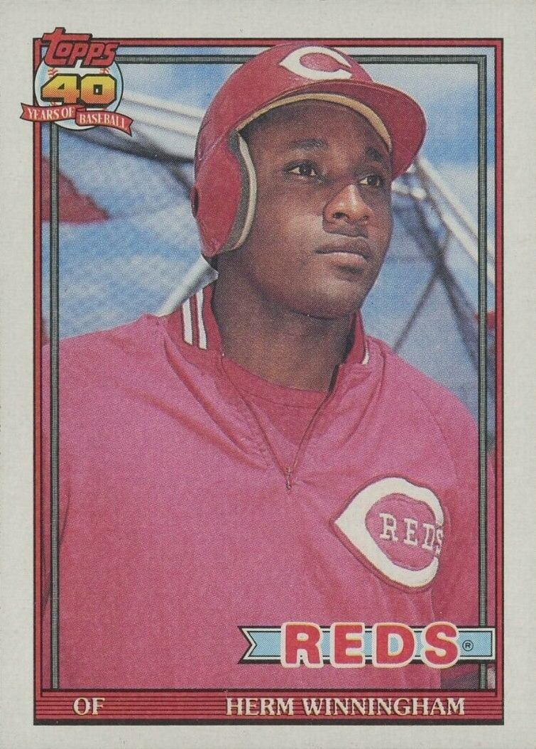 1991 Topps Herm Winningham #204 Baseball Card