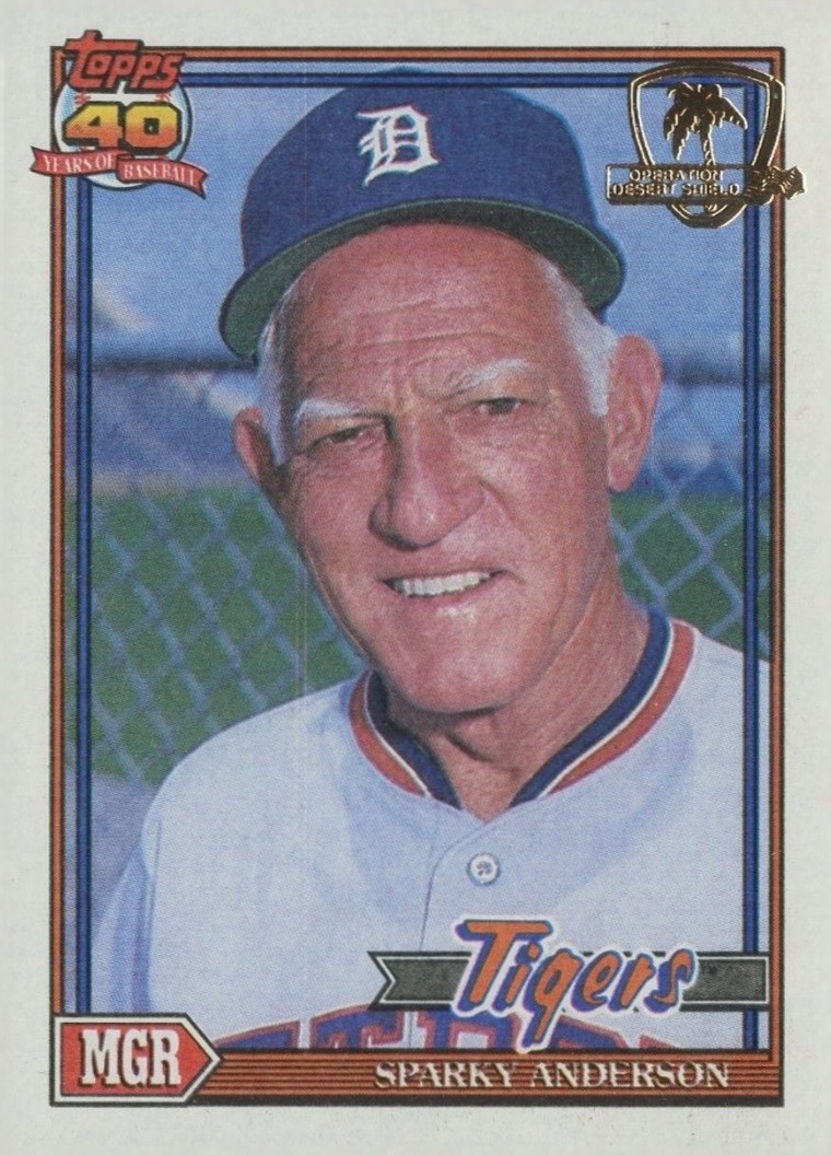 1991 Topps Desert Shield Sparky Anderson #519 Baseball Card