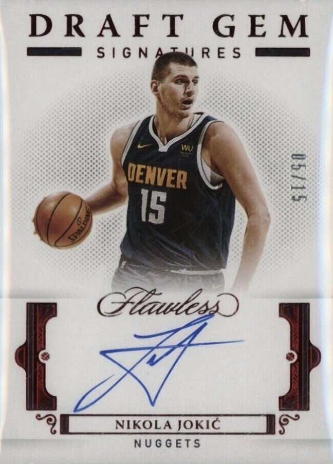 2020 Panini Flawless Draft Gem Signatures Nikola Jokic #DGNJK Basketball Card