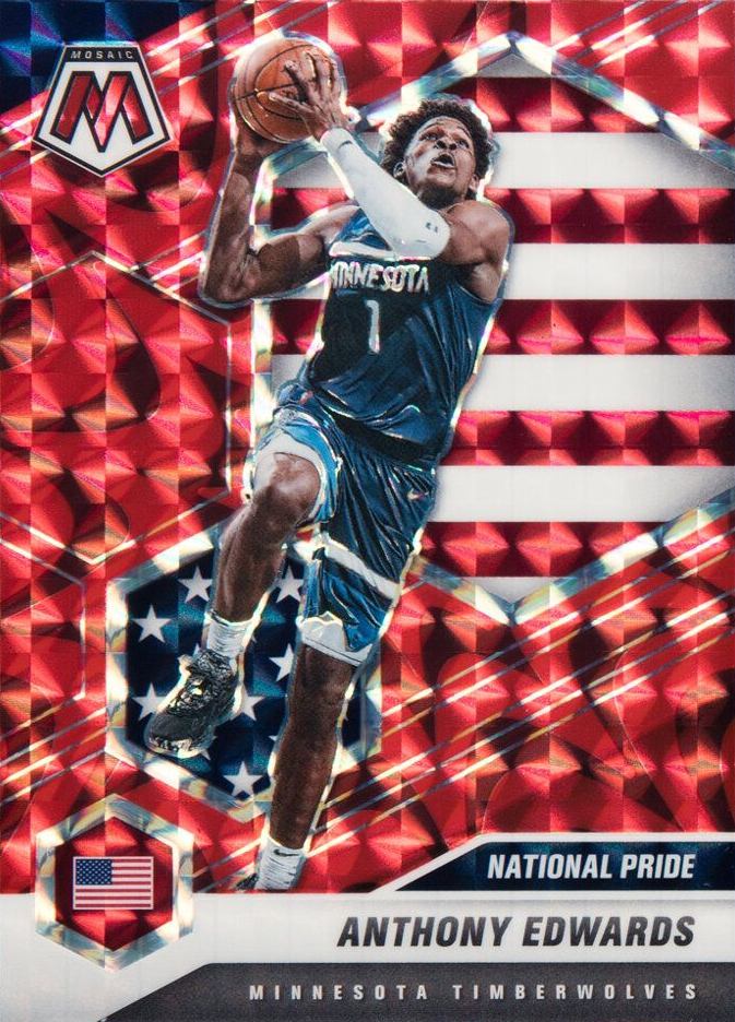 2020  Panini Mosaic Anthony Edwards #252 Basketball Card