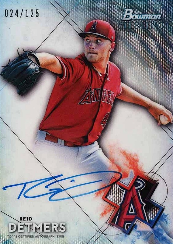 2021 Bowman Sterling Prospect Autographs Reid Detmers #BSPARD Baseball Card