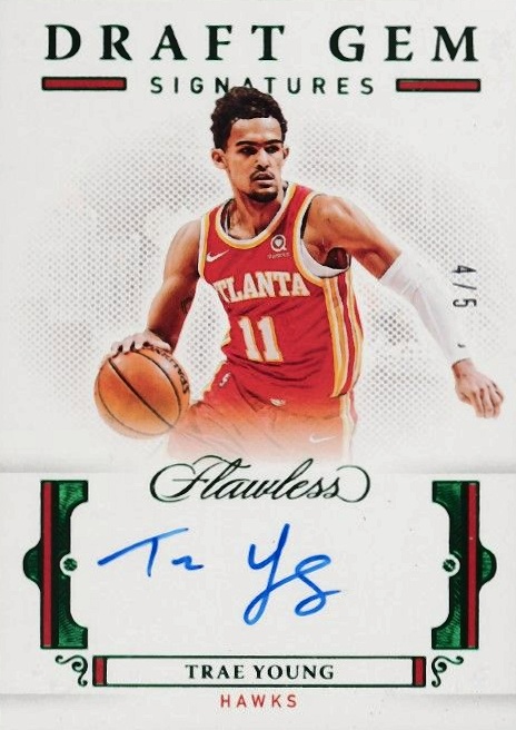 2020 Panini Flawless Draft Gem Signatures Trae Young #DGTYG Basketball Card