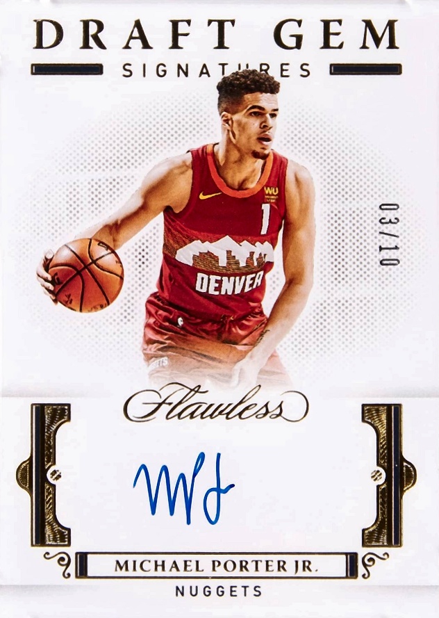 2020 Panini Flawless Draft Gem Signatures Michael Porter Jr. #DGMPJ Basketball Card