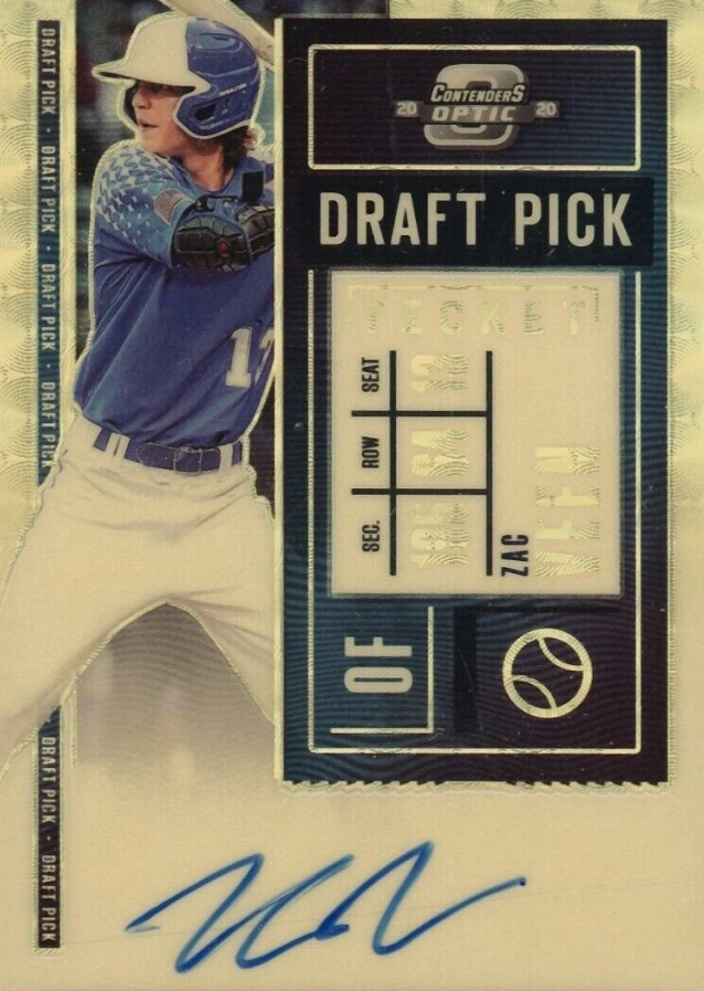 2020 Panini Contenders Draft Pick Ticket Autographs Zac Veen #ZV Baseball Card