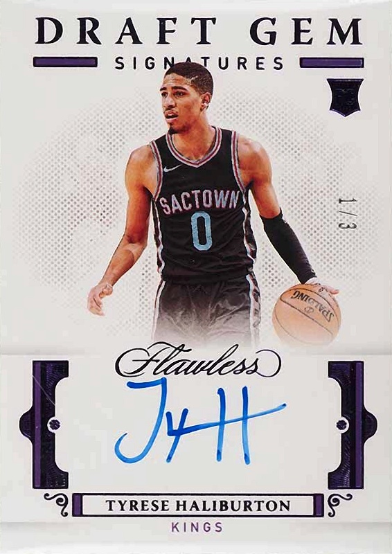 2020 Panini Flawless Draft Gem Signatures Tyrese Haliburton #DGTRH Basketball Card