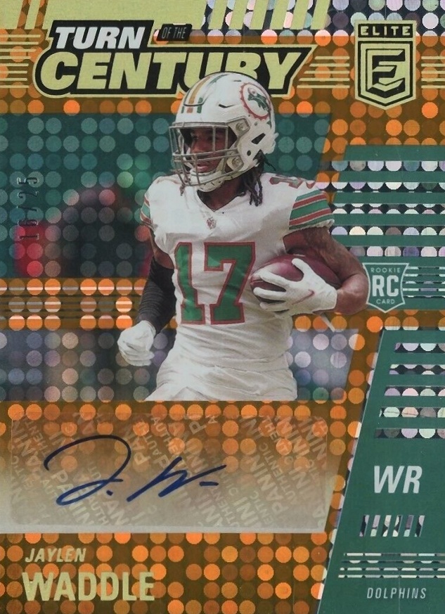 2021 Panini Chronicles Elite Turn of the Century Autographs Jaylen Waddle #TOCJWA Football Card