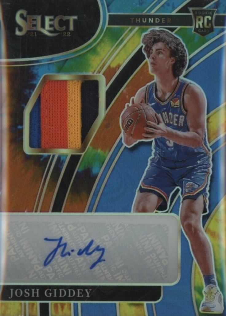 2021 Panini Select Rookie Jersey Autographs Josh Giddey #RJJGD Basketball Card