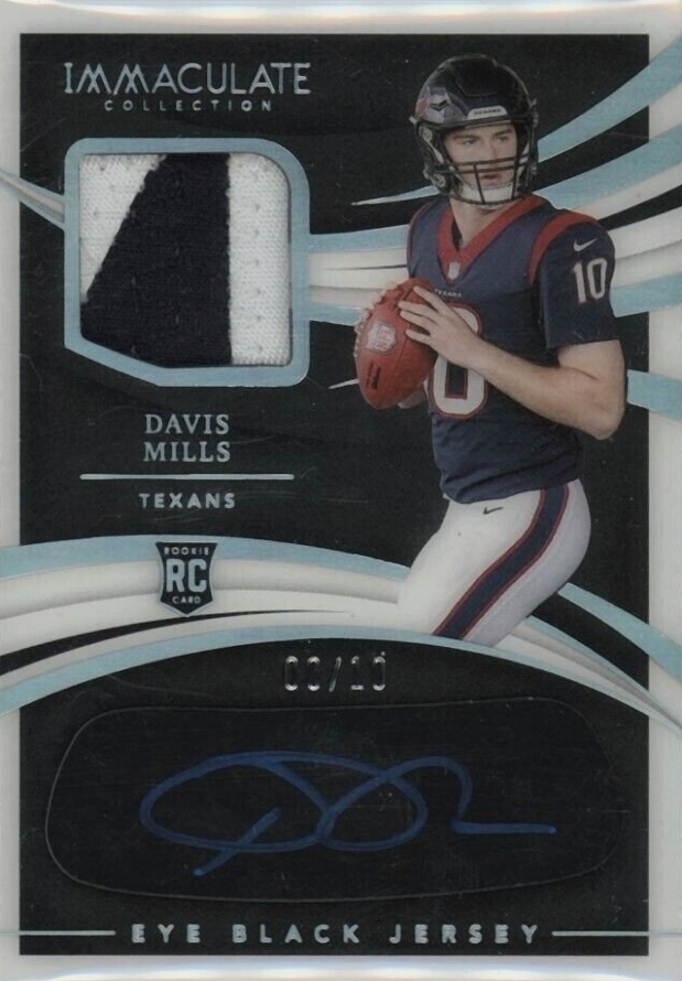 2021 Panini Immaculate Collection Rookie Eye Black Jersey Autographs Davis Mills #DM Football Card