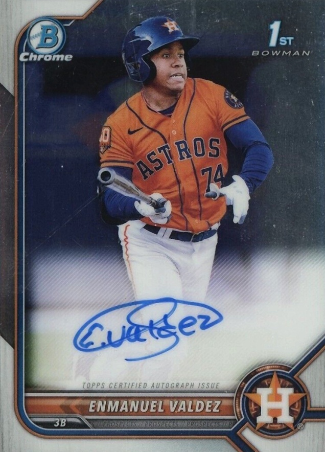 2022 Bowman Chrome Prospect Autographs Enmanuel Valdez #CPAEV Baseball Card