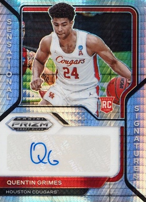 2021 Panini Prizm Draft Picks Sensational Signatures Quentin Grimes #SSQGR Basketball Card