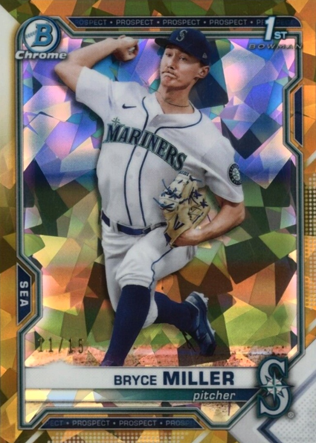 2021 Bowman Draft Chrome Sapphire Edition Bryce Miller #BDC64 Baseball Card