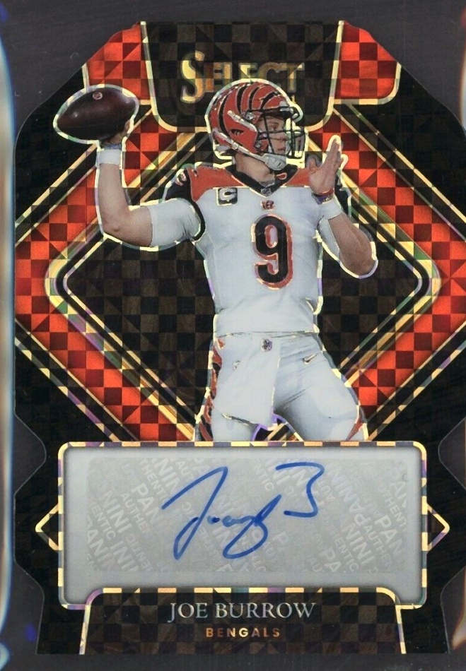 2021 Panini Select Signatures Prizm Joe Burrow #SIPJBU Football Card