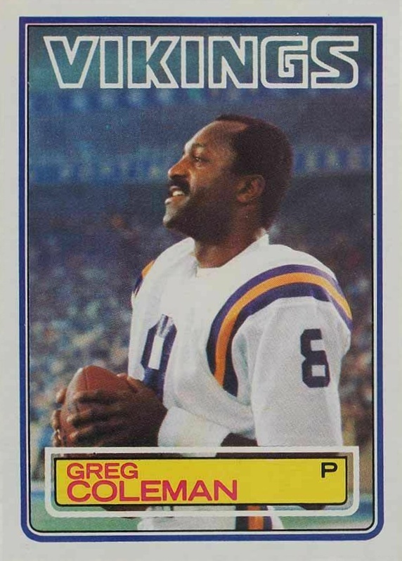 1983 Topps Greg Coleman #100 Football Card