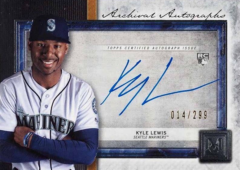 2020 Topps Museum Collection Archival Autographs Kyle Lewis #AAKL Baseball Card