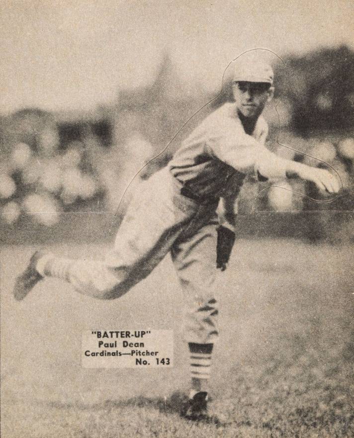 1934 Batter Up Paul Dean #143 Baseball Card