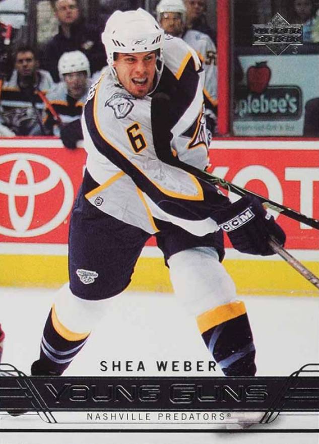 2006 Upper Deck Shea Weber #222 Hockey Card