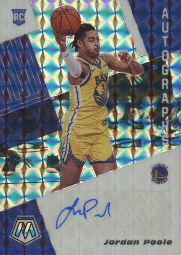 2019 Panini Mosaic Rookie Autographs Mosaic Jordan Poole #RAJPL Basketball Card