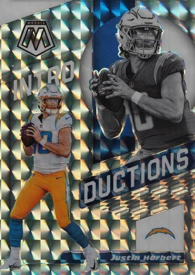 2020 Panini Mosaic Introductions Justin Herbert #I3 Football Card