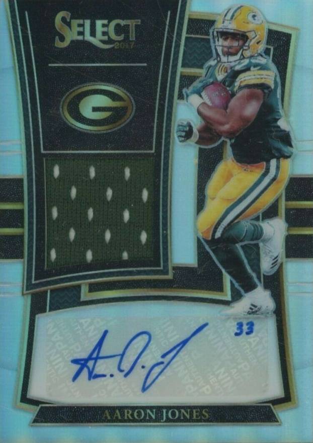 2017 Panini Select Rookie Signatures Memorabilia Prizm Aaron Jones #RMAJ Football Card