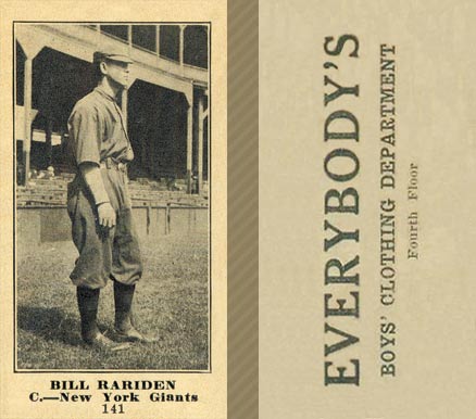 1916 Everybody's Bill Rariden #141 Baseball Card