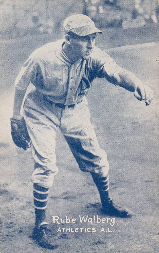 1926 Exhibit Postcard backs (1926-1929) Rube Walberg # Baseball Card